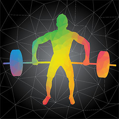 Image showing Vector silhouettes of people doing fitness and crossfit workouts