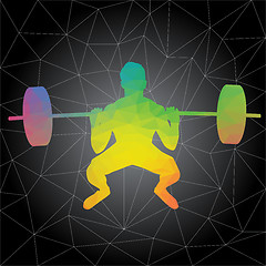 Image showing Vector silhouettes of people doing fitness and crossfit workouts