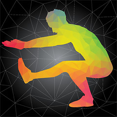 Image showing Vector silhouettes of people doing fitness and crossfit workouts