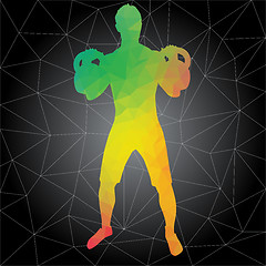 Image showing Vector silhouettes of people doing fitness and crossfit workouts