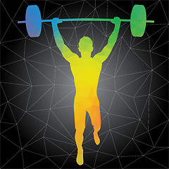 Image showing Vector silhouettes of people doing fitness and crossfit workouts