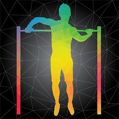 Image showing Vector silhouettes of people doing fitness and crossfit workouts