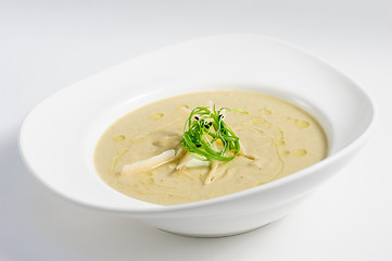 Image showing Eggplants cream soup with parmigiano