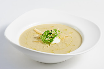 Image showing Eggplants cream soup with parmigiano