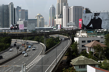 Image showing Bird eye view of Bangkok roads