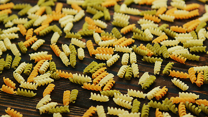 Image showing Spiral macaroni of different color