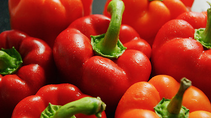 Image showing Pile of red peppers