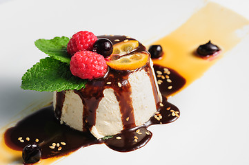 Image showing semifredo, italian ice cream dessert with halva