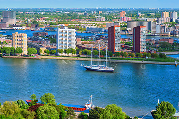 Image showing View of Rotterdam city and Nieuwe Maas river 