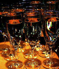 Image showing Wineglasses with white wine