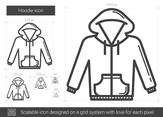 Image showing Hoodie line icon.