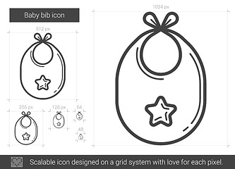 Image showing Baby bib line icon.