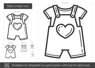 Image showing Baby romper line icon.