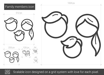 Image showing Family members line icon.