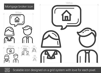 Image showing Mortgage broker line icon.