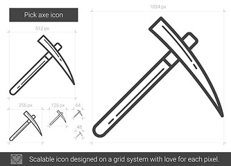 Image showing Pick axe line icon.