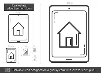 Image showing Real estate advertisement line icon.