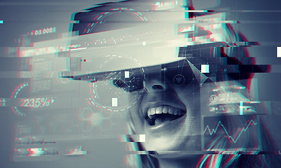 Image showing close up of woman in virtual reality headset