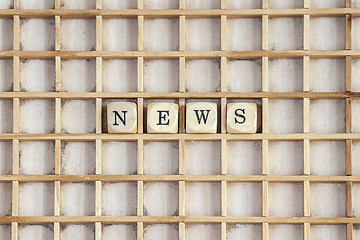 Image showing News sign created with wooden dices