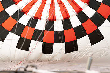 Image showing Hot air balloon getting ready to take off