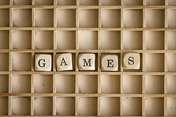 Image showing Games word written with dices