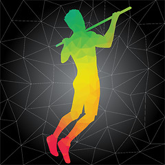 Image showing Vector silhouettes of people doing fitness and crossfit workouts