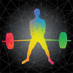 Image showing Vector silhouettes of people doing fitness and crossfit workouts