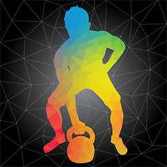 Image showing Vector silhouettes of people doing fitness and crossfit workouts