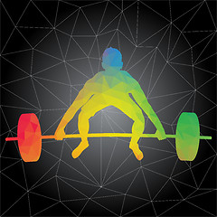 Image showing Vector silhouettes of people doing fitness and crossfit workouts