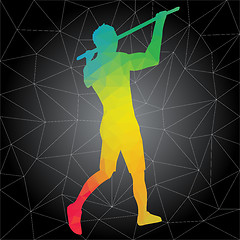 Image showing Vector silhouettes of people doing fitness and crossfit workouts