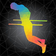 Image showing Vector silhouettes of people doing fitness and crossfit workouts