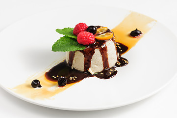 Image showing semifredo, italian ice cream dessert with halva