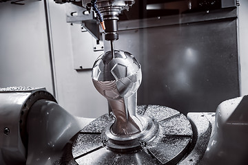 Image showing Metalworking CNC milling machine. Cutting metal modern processin