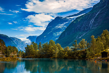 Image showing lovatnet lake Beautiful Nature Norway.