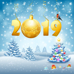 Image showing Christmas and New Year background