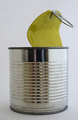 Image showing empty tin can on a neutral background