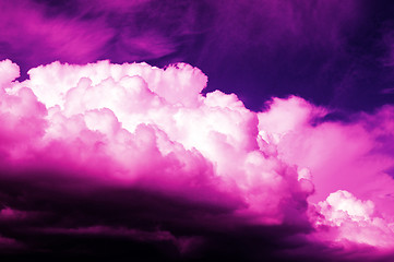 Image showing purple clouds in the dark sky