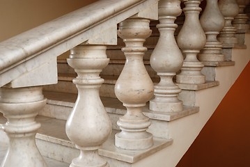 Image showing ancient marmoreal stairs with balusters