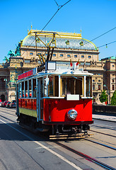 Image showing Red vintage tram