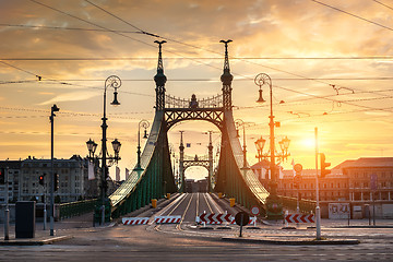 Image showing Liberty bridge at sunrise