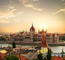 Image showing Parliament at sunset