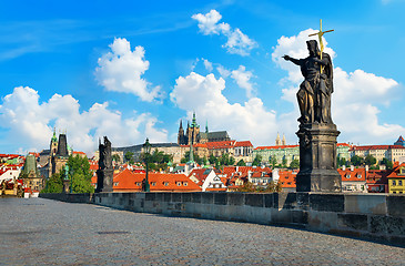 Image showing Charles Bridge and the city