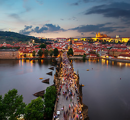 Image showing Charles Bridge from above