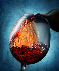 Image showing Wine on a blue background