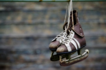 Image showing vintage pair of mens  ice skates 