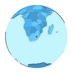 Image showing Lesotho on globe isolated