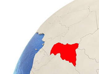Image showing Central Africa on globe