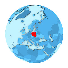 Image showing Poland on globe isolated