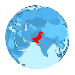 Image showing Pakistan on globe isolated