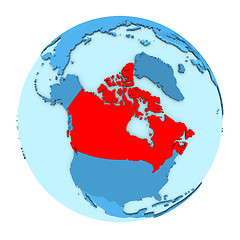 Image showing Canada on globe isolated